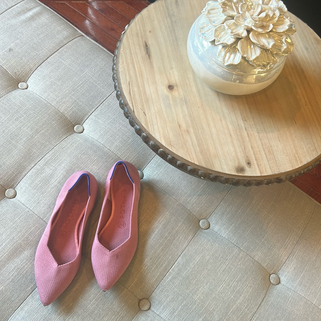 Rothy's The Point Retired Knit Upper Slip-On Pointed Flats Pink Size 7